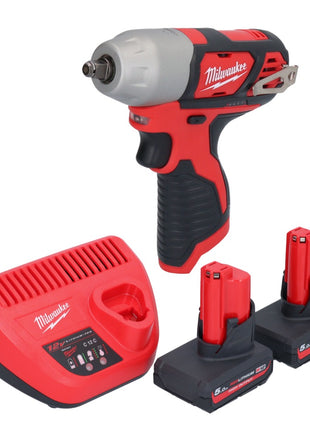 Milwaukee M12 BIW38-502 Akku Schlagschrauber 12 V 135 Nm 3/8˝ + 2x Akku 5,0 Ah + Ladegerät