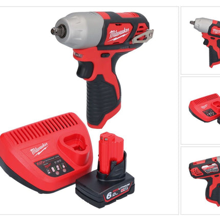 Milwaukee M12 BIW38-601 Clé à choc sans fil 12 V 135 Nm 3/8 + 1x batterie 6,0 Ah + chargeur