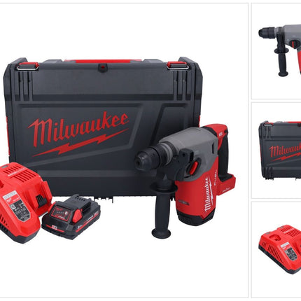 Marteau combiné à batterie Milwaukee M18 ONEFHX-301X 18 V 2,5 J SDS-Plus brushless + 1x batterie 3,0 Ah + chargeur + boîtier HD