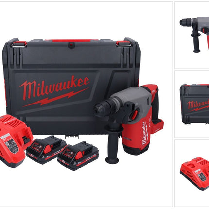 Milwaukee M18 ONEFHX-302X Akumulatorowy młot udarowo-obrotowy 18 V 2,5 J SDS-Plus Brushless + 2x akumulator 3,0 Ah + ładowarka + skrzynka HD