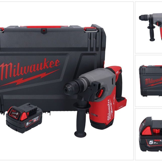 Milwaukee M18 ONEFHX-501X Cordless combi hammer 18 V 2.5 J SDS-Plus Brushless + 1x rechargeable battery 5.0 Ah + HD box - without charger