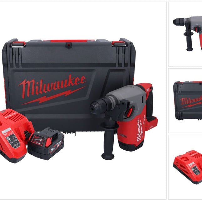 Milwaukee M18 ONEFHX-501X Cordless combi hammer 18 V 2.5 J SDS-Plus Brushless + 1x rechargeable battery 5.0 Ah + charger + HD box