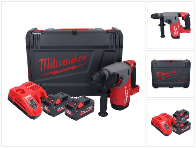 Milwaukee M18 ONEFHX-552X Martello combinato a batteria 18 V 2,5 J SDS-Plus ( 4933478504 ) Brushless + 2x batteria 5,5 Ah + caricabatterie + scatola HD