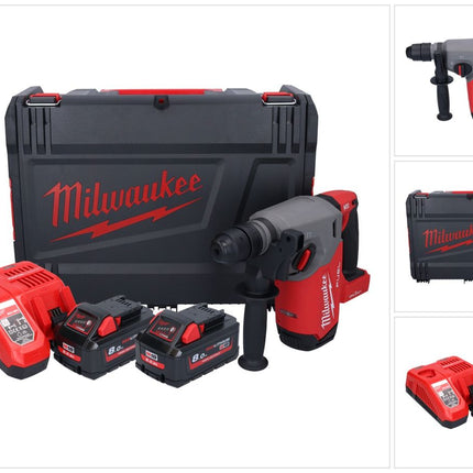 Milwaukee M18 ONEFHX-802X Martillo combinado sin cable 18 V 2.5 J SDS-Plus Brushless + 2x batería 8.0 Ah + cargador + caja HD