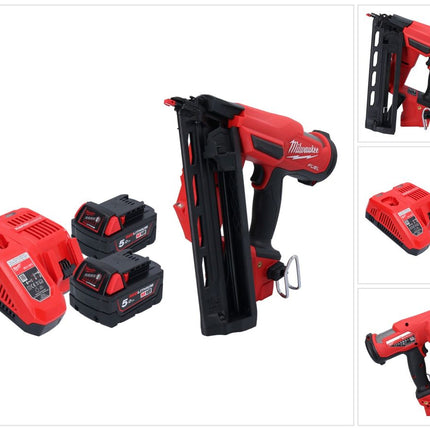 Milwaukee M18 FN16GA-502 Clavadora sin cable 18 V 32 - 64 mm sin escobillas + 2x batería 5.0 Ah + cargador