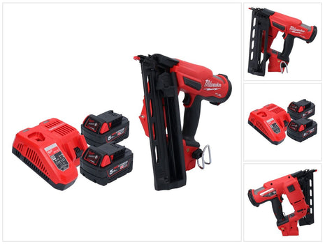 Milwaukee M18 FN16GA-502 Akku Nagler 18 V 32 - 64 mm Brushless + 2x Akku 5,0 Ah + Ladegerät