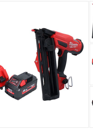 Milwaukee M18 FN16GA-551 cloueur sans fil 18 V 32 - 64 mm Brushless + 1x batterie 5,5 Ah + kit chargeur