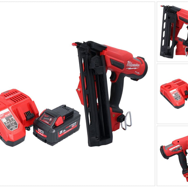 Milwaukee M18 FN16GA-551 Cordless nailer 18 V 32 - 64 mm brushless + 1x battery 5.5 Ah + charger