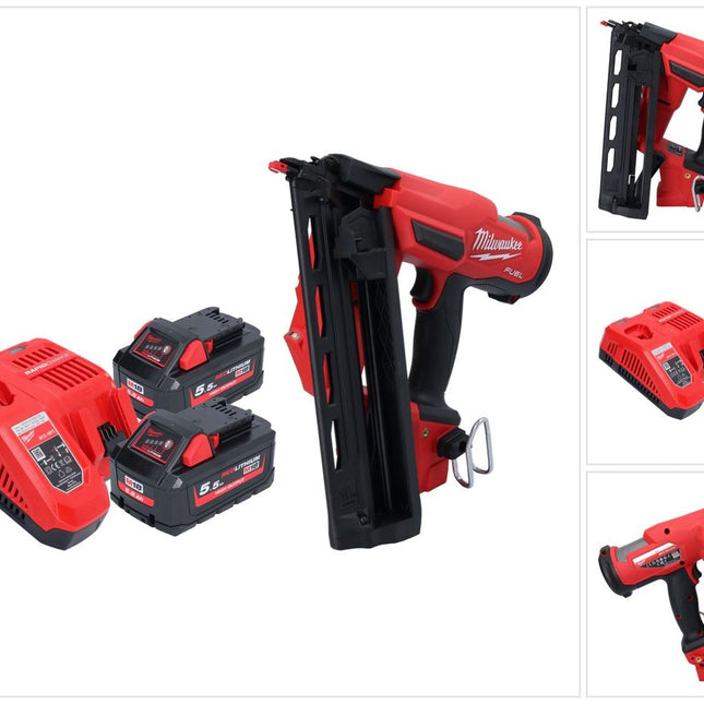 Milwaukee M18 FN16GA-552 Cordless nailer 18 V 32 - 64 mm brushless + 2x battery 5.5 Ah + charger