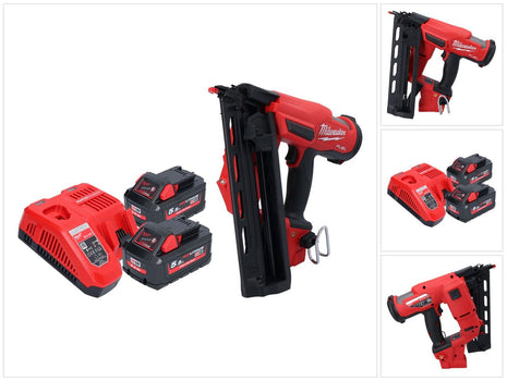 Clavadora a batería Milwaukee M18 FN16GA-552 18 V 32 - 64 mm sin escobillas + 2x baterías 5,5 Ah + cargador