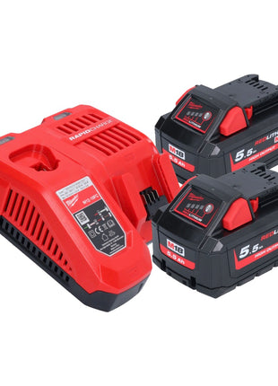 Milwaukee M18 FN16GA-552 cloueur sans fil 18 V 32 - 64 mm Brushless + 2x batterie 5,5 Ah + kit chargeur