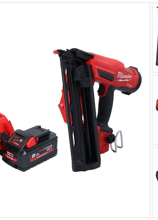 Milwaukee M18 FN16GA-801 Chiodatrice a batteria 18 V 32 - 64 mm brushless + 1x batteria 8,0 Ah + caricatore