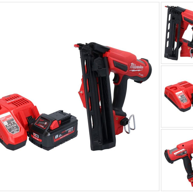 Milwaukee M18 FN16GA-801 Cordless nailer 18 V 32 - 64 mm brushless + 1x battery 8.0 Ah + charger