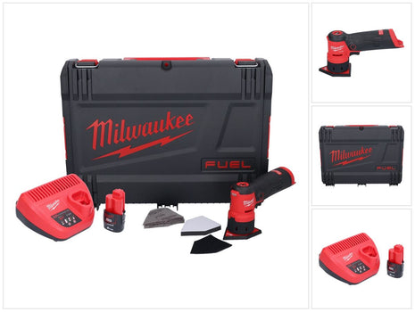 Meuleuse à pointes sur batterie Milwaukee M12 FDSS-201X 12 V 88,8 x 63,5 mm sans balais + 1x batterie 2,0 Ah + chargeur + boîtier HD