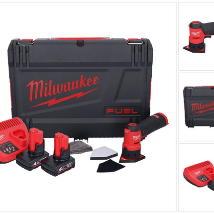 Amoladora puntual a batería Milwaukee M12 FDSS-402X 12 V 88,8 x 63,5 mm sin escobillas + 2x batería 4,0 Ah + cargador + caja HD