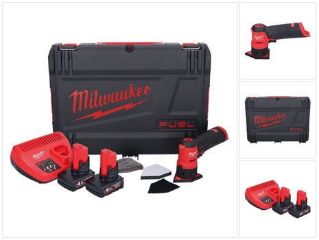 Milwaukee M12 FDSS-402X Akku Punktschleifer 12 V 88,8 x 63,5 mm Brushless + 2x Akku 4,0 Ah + Ladegerät + HD-Box