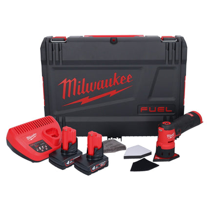Amoladora puntual a batería Milwaukee M12 FDSS-402X 12 V 88,8 x 63,5 mm sin escobillas + 2x batería 4,0 Ah + cargador + caja HD