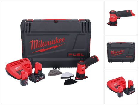 Milwaukee M12 FDSS-422X Akku Punktschleifer 12 V 88,8 x 63,5 mm ( 4933479681 ) Brushless + 1x Akku 2,0 Ah + 1x Akku 4,0 Ah + Ladegerät + HD-Box