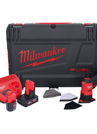 Meuleuse à pointes sur batterie Milwaukee M12 FDSS-422X 12 V 88,8 x 63,5 mm (4933479681) sans balais + 1x batterie 2,0 Ah + 1x batterie 4,0 Ah + chargeur + boîtier HD