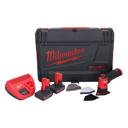 Milwaukee M12 FDSS-502X Akku Punktschleifer 12 V 88,8 x 63,5 mm Brushless + 2x Akku 5,0 Ah + Ladegerät + HD-Box