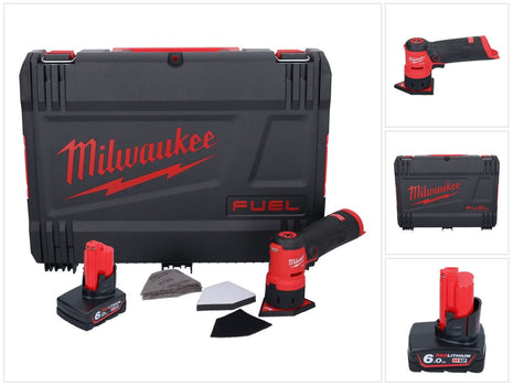 Amoladora puntual a batería Milwaukee M12 FDSS-601X 12 V 88,8 x 63,5 mm sin escobillas + 1x batería 6,0 Ah + caja HD - sin cargador