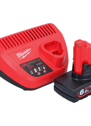 Amoladora puntual a batería Milwaukee M12 FDSS-601X 12 V 88,8 x 63,5 mm sin escobillas + 1x batería 6,0 Ah + cargador + caja HD