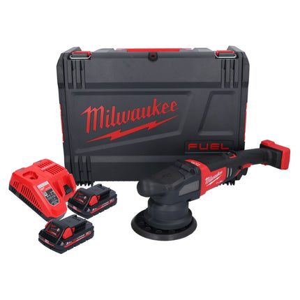 Milwaukee M18 FROP21-302X Akumulatorowa polerka mimośrodowa 18 V 150 mm bezszczotkowa + 2x akumulator 3,0 Ah + ładowarka + pudełko HD