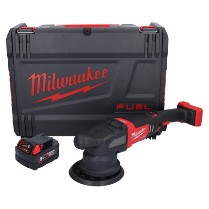 Pulidora excéntrica a batería Milwaukee M18 FROP21-501X 18 V 150 mm sin escobillas + 1x batería 5,0 Ah + caja HD - sin cargador