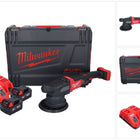 Pulidora excéntrica a batería Milwaukee M18 FROP21-502X 18 V 150 mm (4933478837) sin escobillas + 2x batería 5,0 Ah + cargador + caja HD
