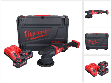 Milwaukee M18 FROP21-552X akumulatorowa polerka mimośrodowa 18 V 150 mm bezszczotkowa + 2x akumulator 5,5 Ah + ładowarka + pudełko HD