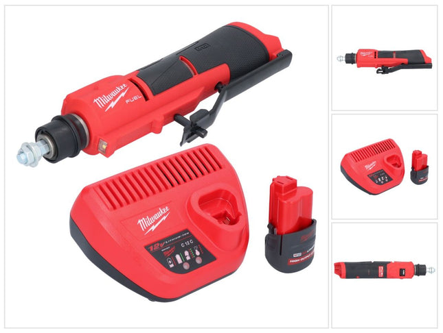 Milwaukee M12 FTB-251 Ponceuse à pneu sans fil 12 V 7/16" Hex Brushless + 1x batterie 2,5 Ah + chargeur