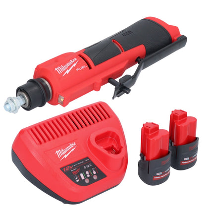 Milwaukee M12 FTB-252 Smerigliatrice a batteria 12 V 7/16" Hex Brushless + 2x batteria 2,5 Ah + caricabatteria