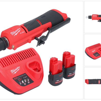 Milwaukee M12 FTB-252 Smerigliatrice a batteria 12 V 7/16" Hex Brushless + 2x batteria 2,5 Ah + caricabatteria