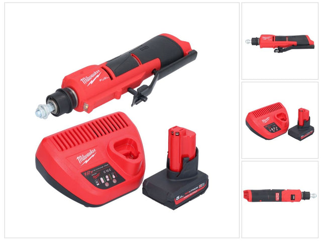 Milwaukee M12 FTB-501 Smerigliatrice a batteria 12 V 7/16" Hex Brushless + 1x batteria 5,0 Ah + caricabatterie