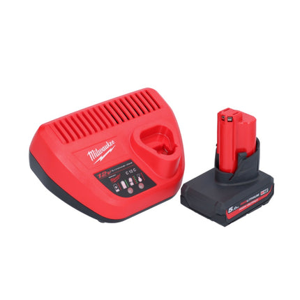 Milwaukee M12 FTB-501 Smerigliatrice a batteria 12 V 7/16" Hex Brushless + 1x batteria 5,0 Ah + caricabatterie