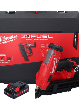 Cloueur à batterie Milwaukee M18 FFN21-301C 18 V 50 - 90 mm sans balais + 1x batterie 3,0 Ah + coffret - sans chargeur