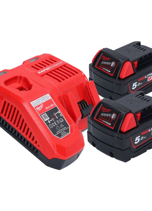 Milwaukee M18 FFN21-502C gwoździarka akumulatorowa 18 V 50 - 90 mm bezszczotkowa + 2x akumulator 5,0 Ah + ładowarka + walizka