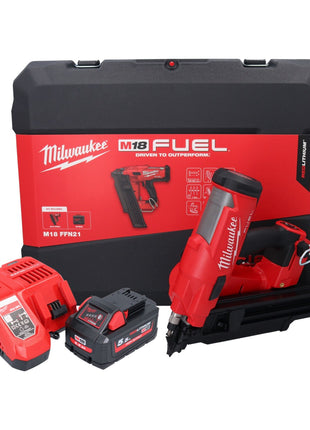 Milwaukee M18 FFN21-551C cloueur sans fil 18 V 50 - 90 mm Brushless + 1x batterie 5,5 Ah + chargeur + valise