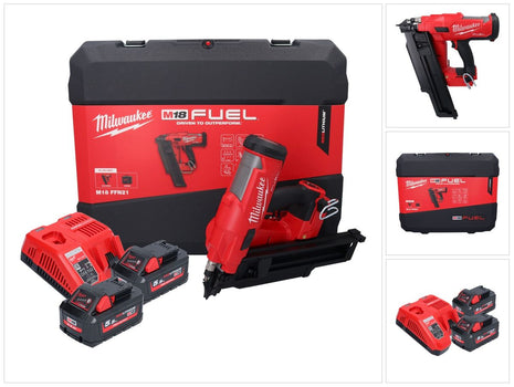 Milwaukee M18 FFN21-552C Akku Nagler 18 V 50 - 90 mm Brushless + 2x Akku 5,5 Ah + Ladegerät + Koffer