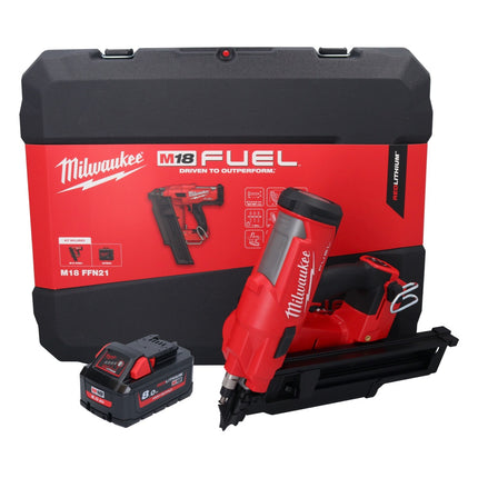 Milwaukee M18 FFN21-801C Gwoździarka akumulatorowa 18 V 50 - 90 mm bezszczotkowa + 1x akumulator 8,0 Ah + walizka - bez ładowarki