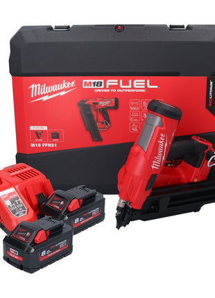 Milwaukee M18 FFN21-802C Akku Nagler 18 V 50 - 90 mm Brushless + 2x Akku 8,0 Ah + Ladegerät + Koffer