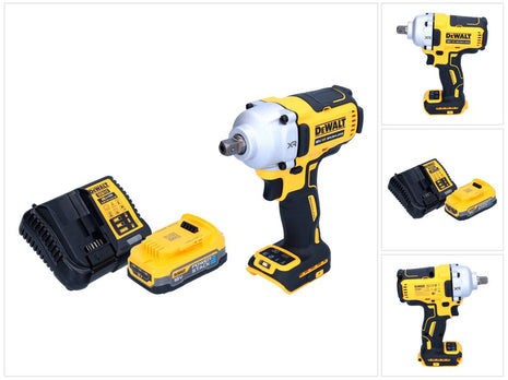 DeWalt DCF 892 E1 cordless impact wrench 18 V 812 Nm 1/2" brushless + 1x Powerstack battery 1.7 Ah + charger