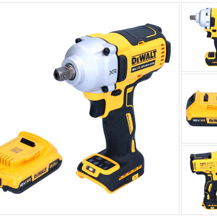 DeWalt DCF 892 N cordless impact wrench 18 V 812 Nm 1/2" brushless + 1x rechargeable battery 2.0 Ah - without charger