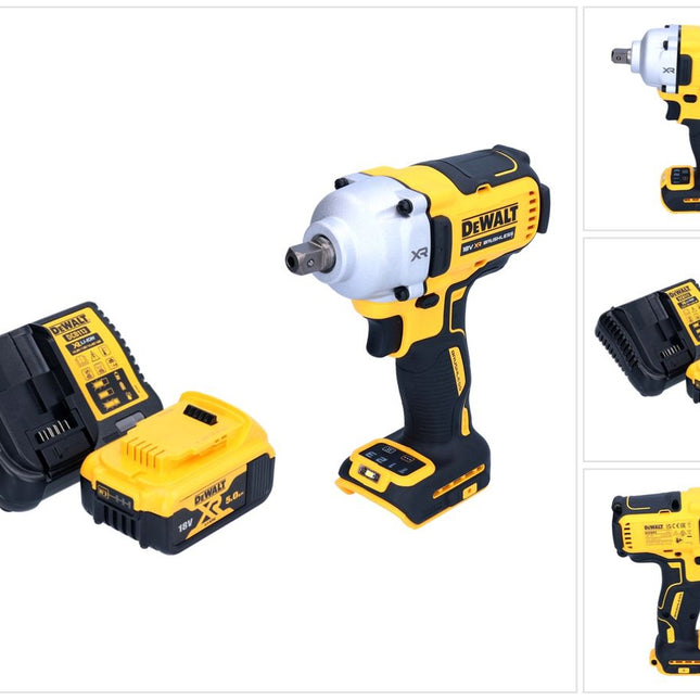 DeWalt DCF 892 P1 cordless impact wrench 18 V 812 Nm 1/2" brushless + 1x rechargeable battery 5.0 Ah + charger
