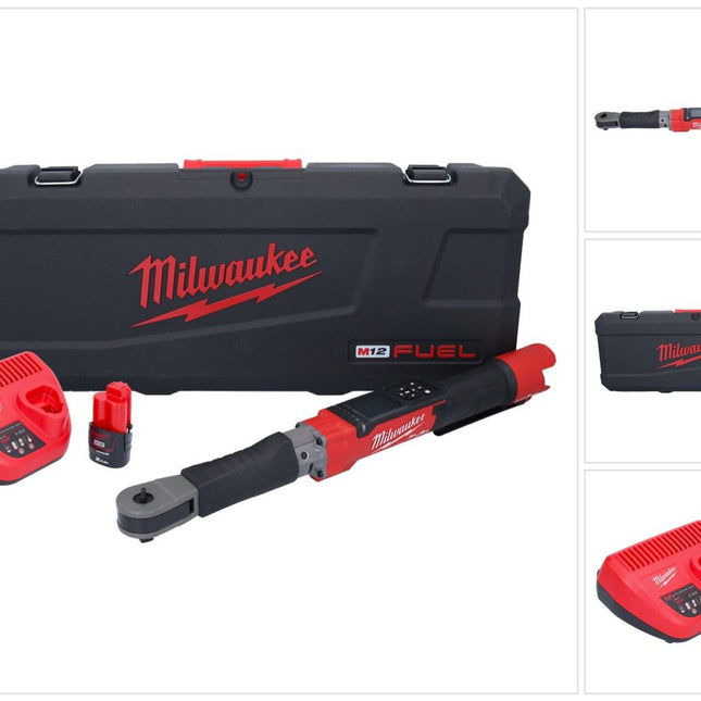 Milwaukee M12 ONEFTR12-201C Cyfrowy akumulatorowy klucz dynamometryczny 12 V 1/2" 203,4 Nm ( 4933464970 ) Bezszczotkowy + 1x akumulator 2,0 Ah + ładowarka + walizka