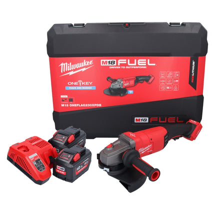 Amoladora angular a batería Milwaukee M18 ONEFLAG230XPDB-122C 18 V 230 mm (4933478783) sin escobillas + 2x batería 12 Ah + cargador + caja HD
