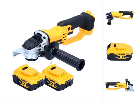 Amoladora angular a batería DeWalt DCG 412 N 18 V 125 mm + 2 baterías 5,0 Ah - sin cargador