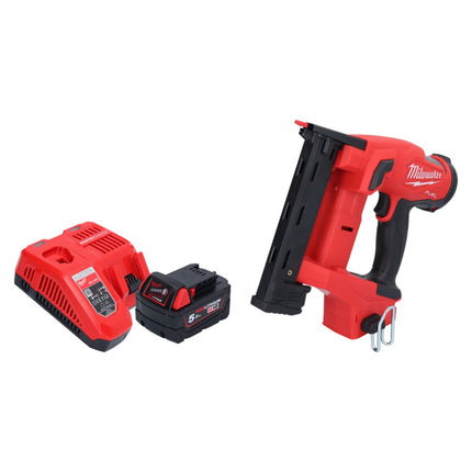 Grapadora a batería Milwaukee M18 FNCS18GS-501X 18 V 9,5 - 38 mm sin escobillas + 1x batería 5,0 Ah + cargador + caja HD
