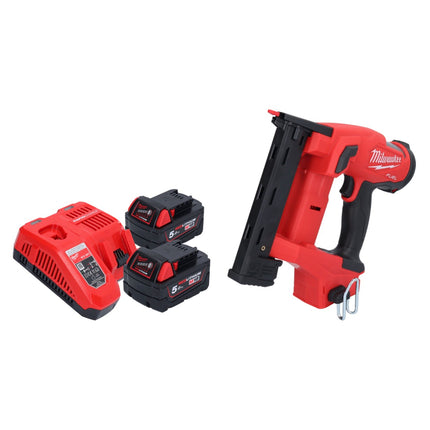 Grapadora de batería Milwaukee M18 FNCS18GS-502X 18 V 9,5 - 38 mm sin escobillas + 2x batería 5,0 Ah + cargador + caja HD