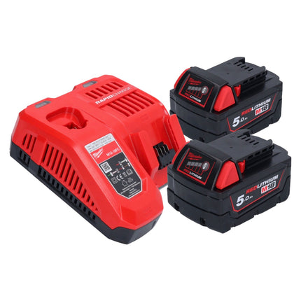 Grapadora de batería Milwaukee M18 FNCS18GS-502X 18 V 9,5 - 38 mm sin escobillas + 2x batería 5,0 Ah + cargador + caja HD
